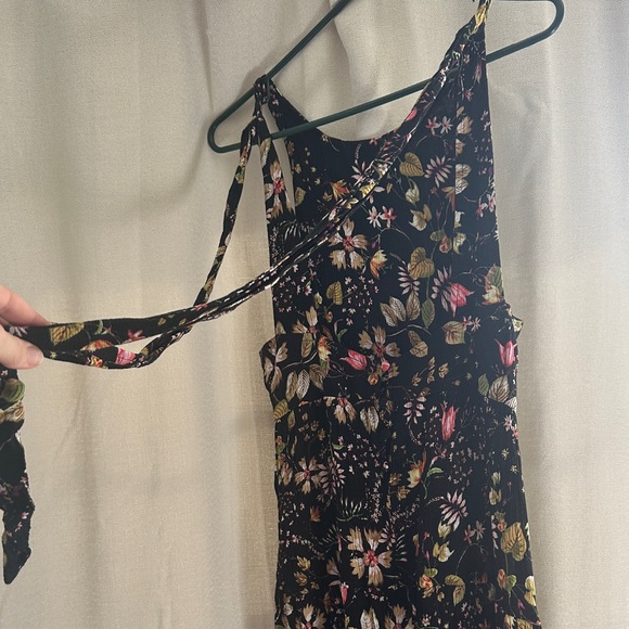 NATURAL LIFE Black Floral Maxi Dress with Pink and Green Accents - Picture 3 of 5